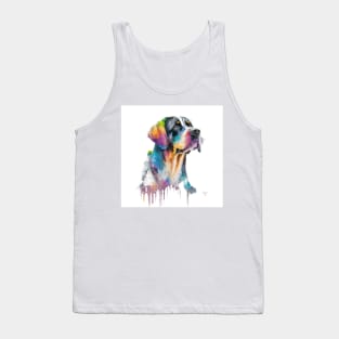 Appenzeller Sennenhund Dog In Watercolor & Pen Tank Top